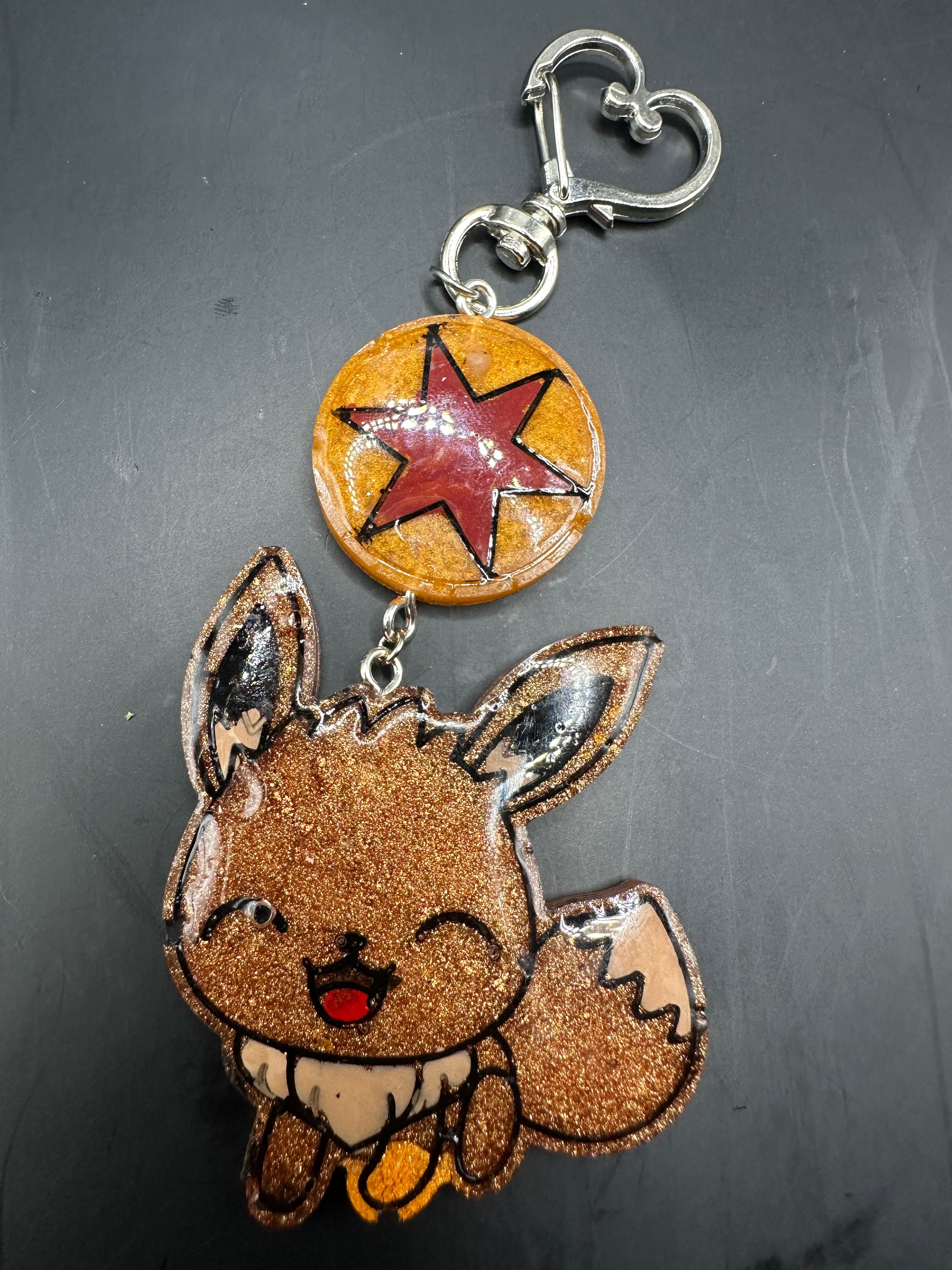 Chibi eevee pokemon keychain