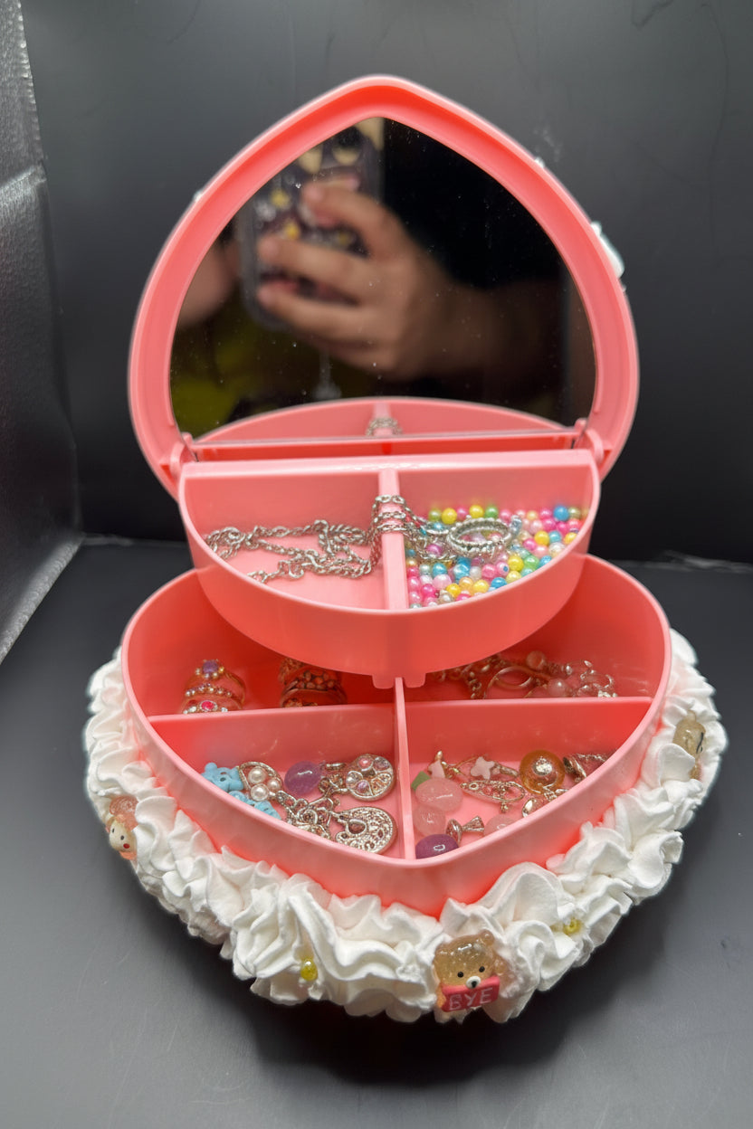 Kawaii Heart Shaped Cake Jewelry Box