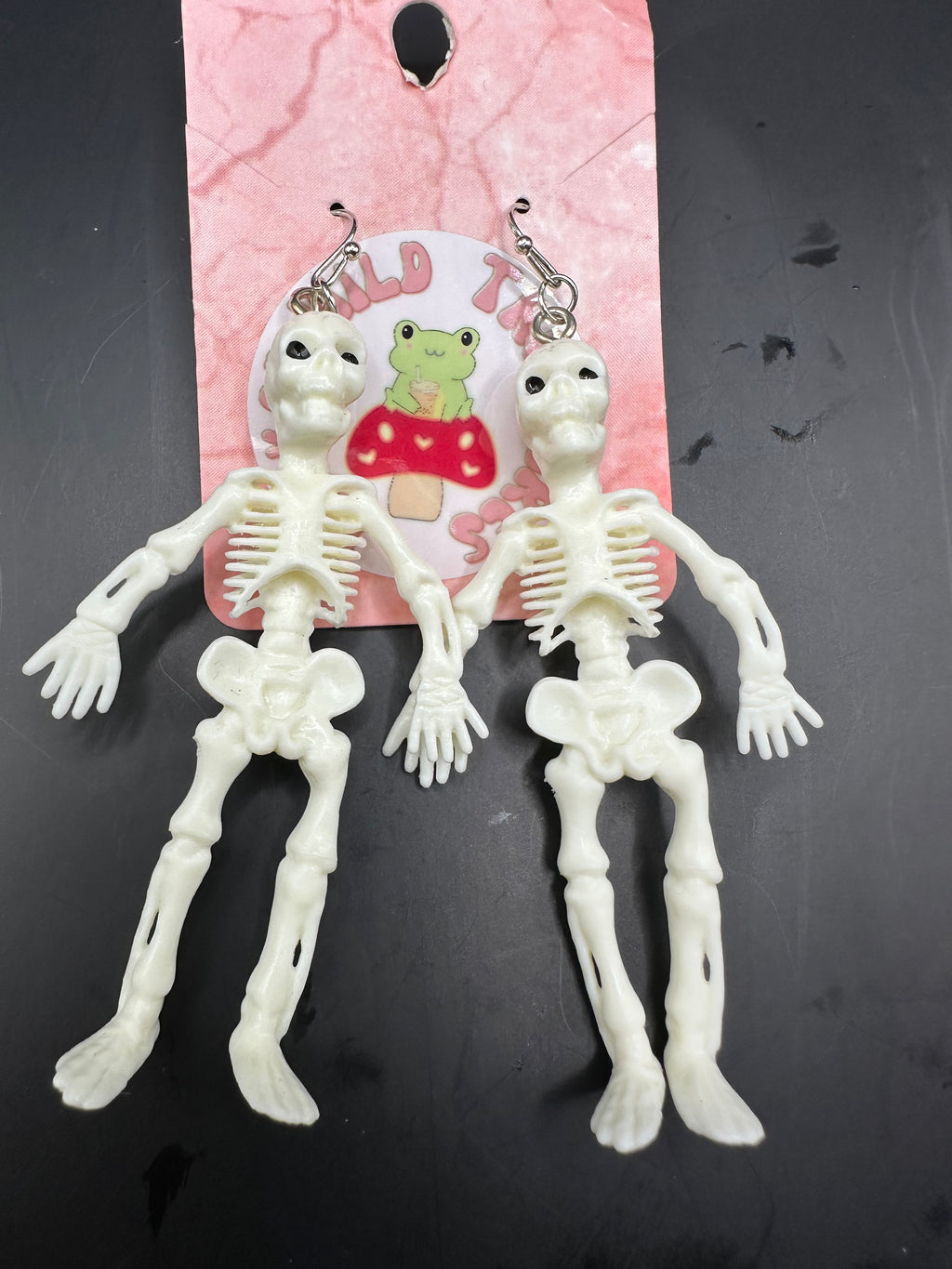 Halloween skeleton quirky dangly earring