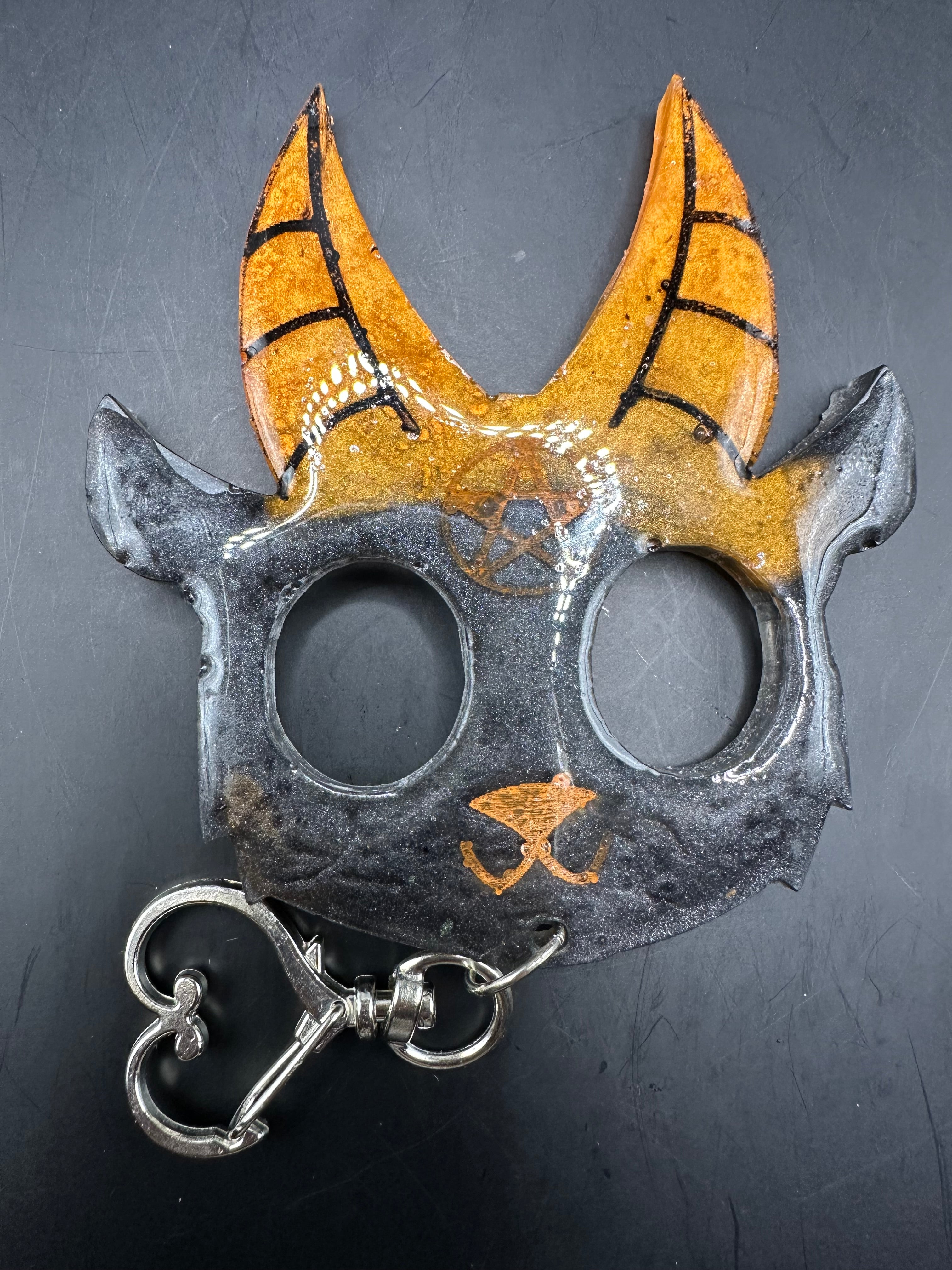 Baphomet self defense handmade resin keychain