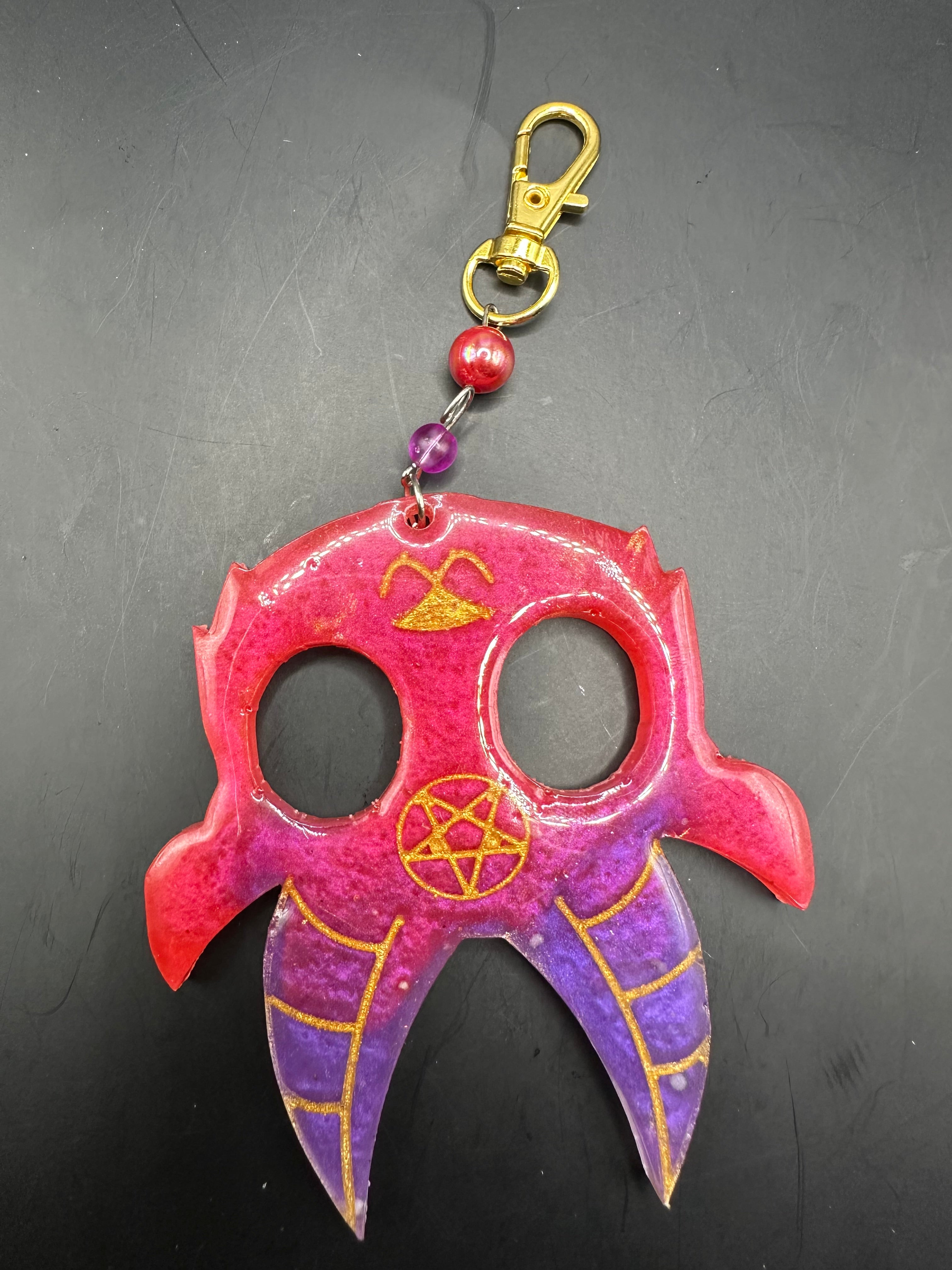 Baphomet self defense handmade resin keychain