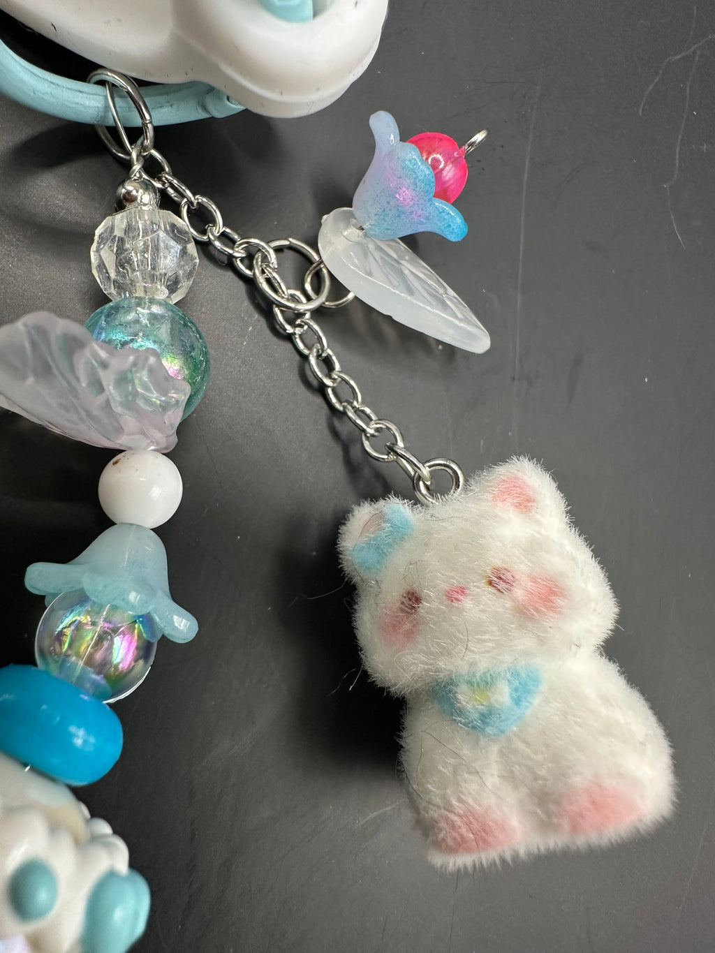 Kawaii charmed beaded cup handle