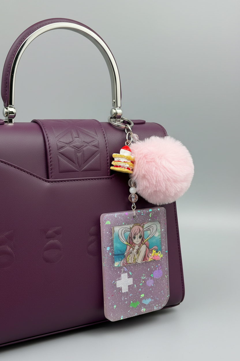 Shirahoshi one piece handmade shaker keychain purse charm gameboy