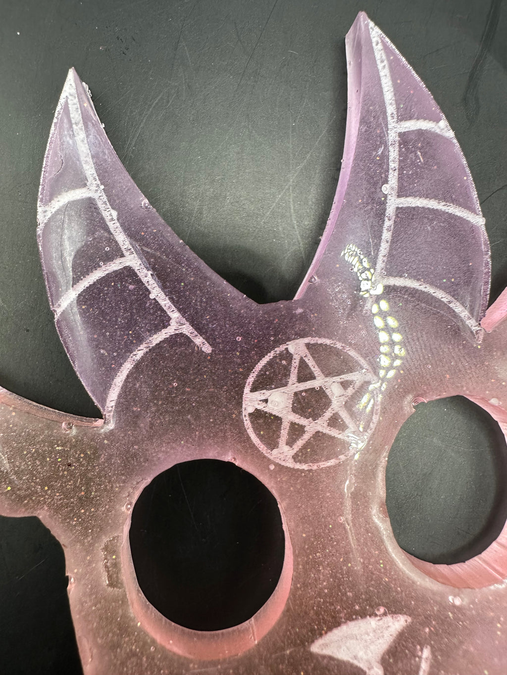 Baphomet self defense handmade resin keychain