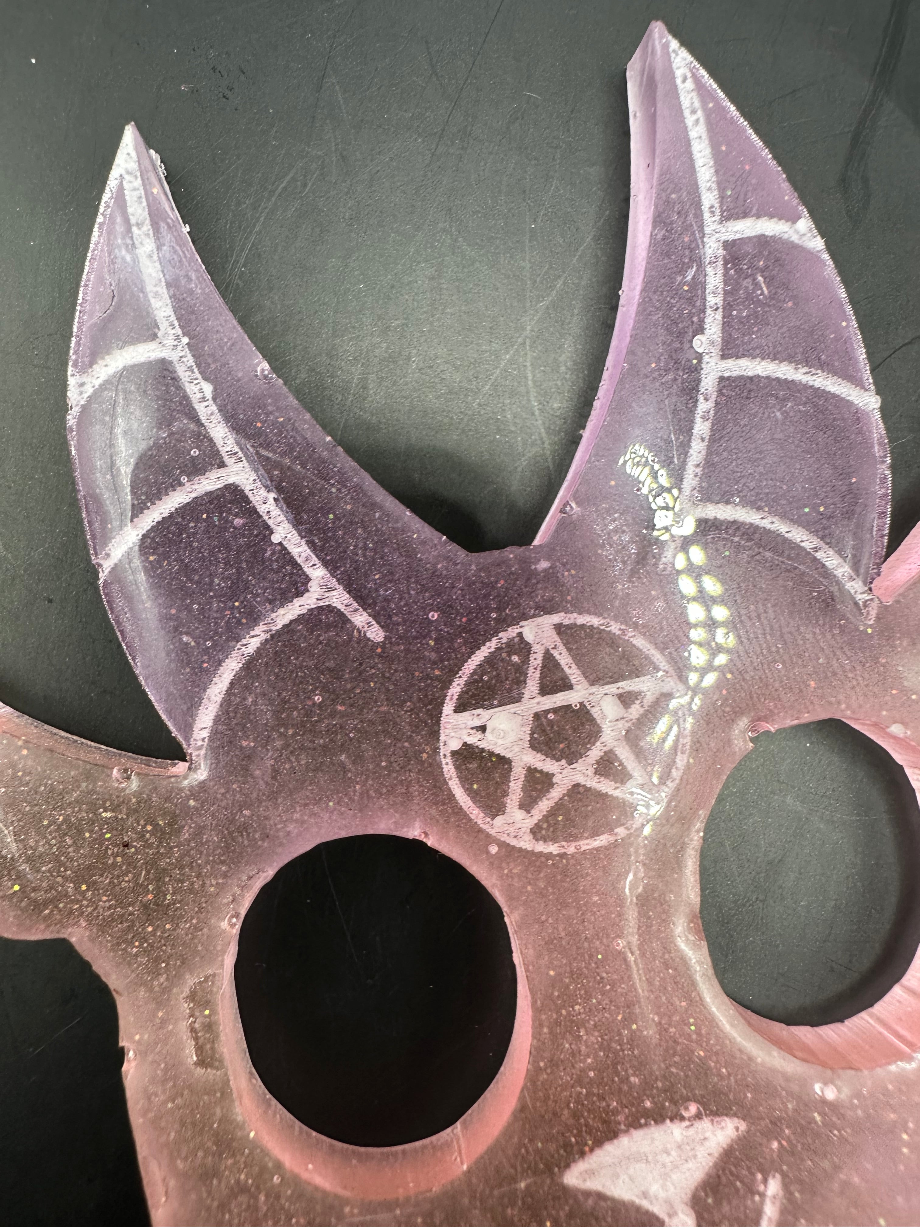 Baphomet self defense handmade resin keychain