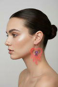 Acrylic dangly drippy heart SpongeBob jellyfish earrings