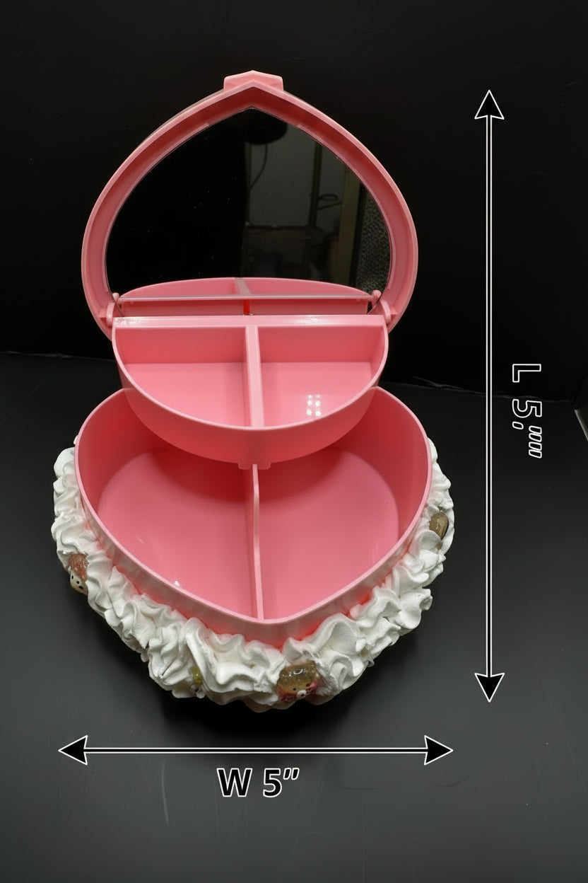 Kawaii Heart Shaped Cake Jewelry Box