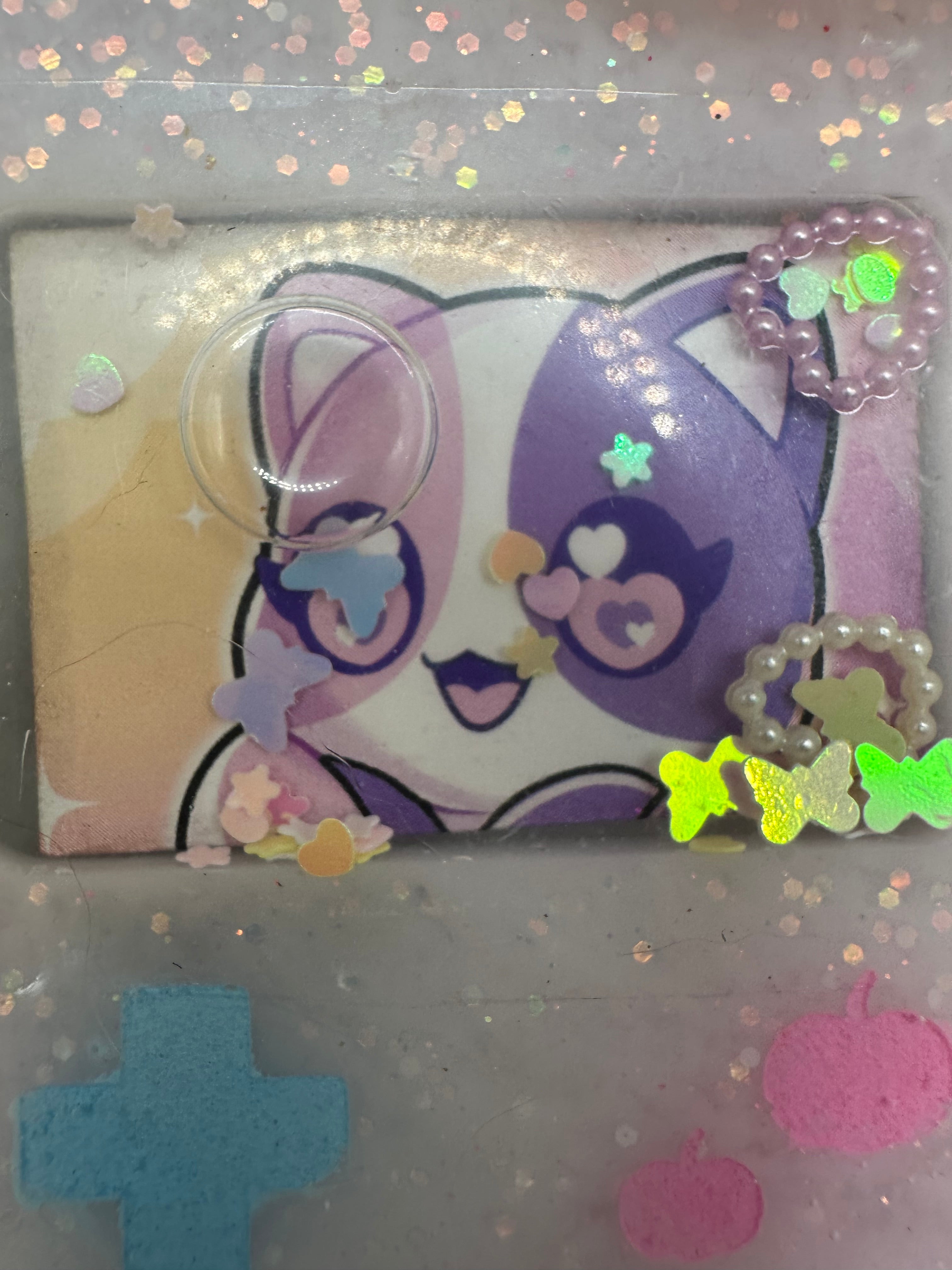 Kawaii cat shaker purse keychain charm handmade