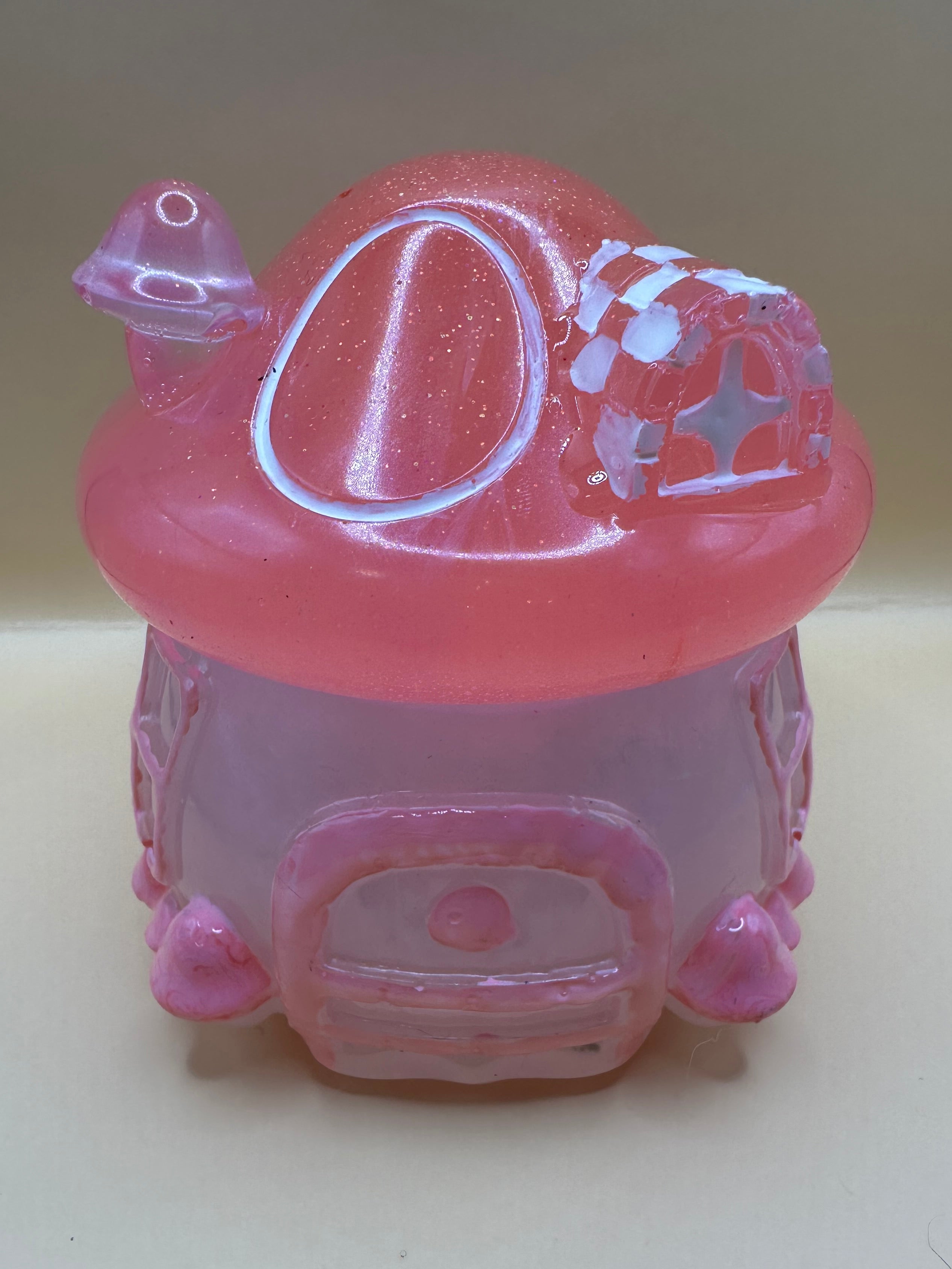 Mushroom cottage house trinket jar