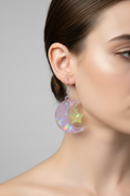 Moon and star holographic earrings