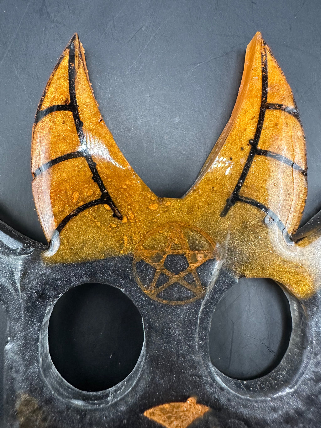 Baphomet self defense handmade resin keychain