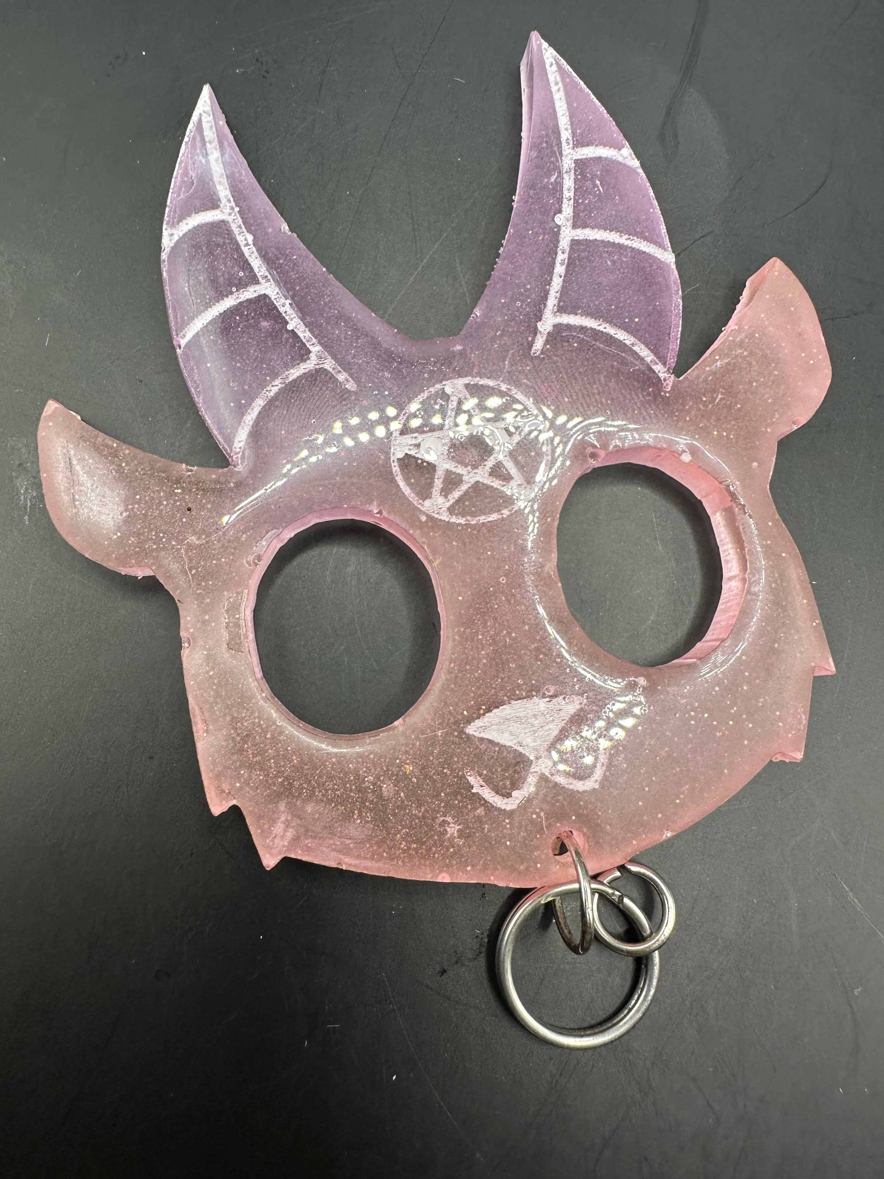 Baphomet self defense handmade resin keychain