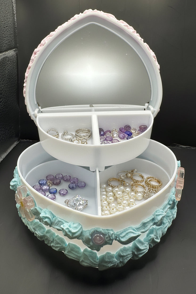 Kawaii gray cat cake jewelry boxes