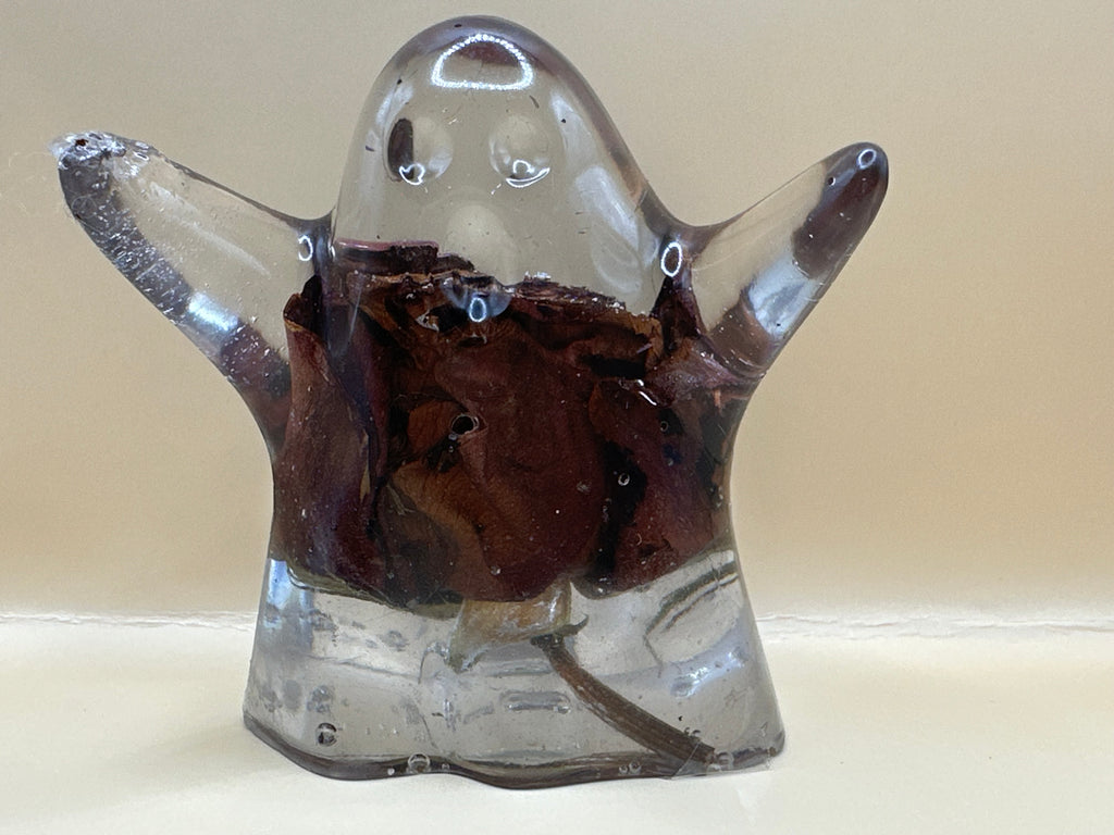 Rose encased in resin ghost