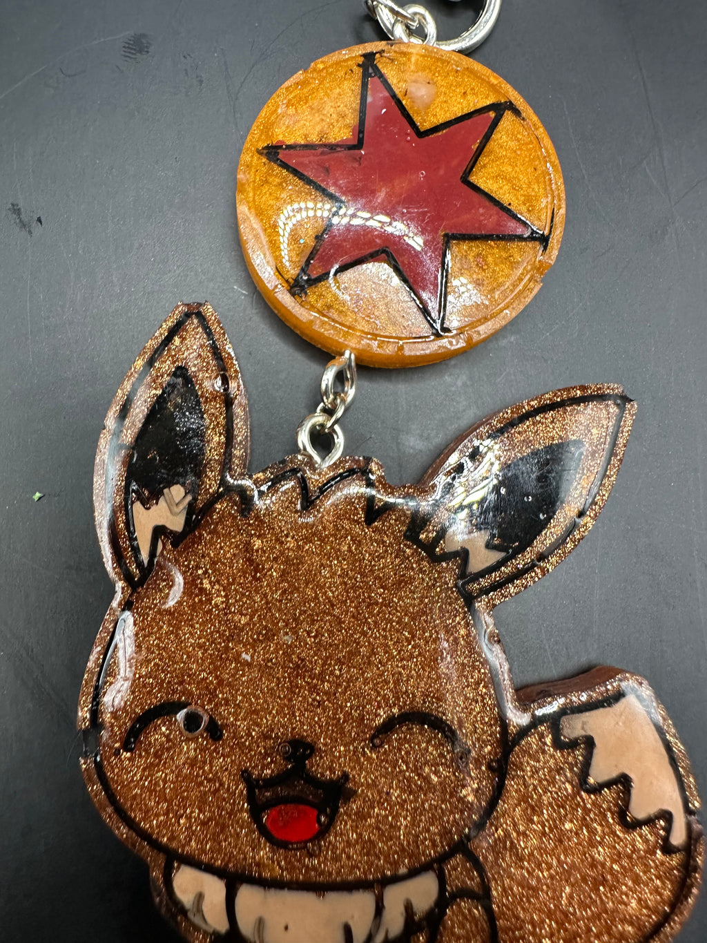 Chibi eevee pokemon keychain
