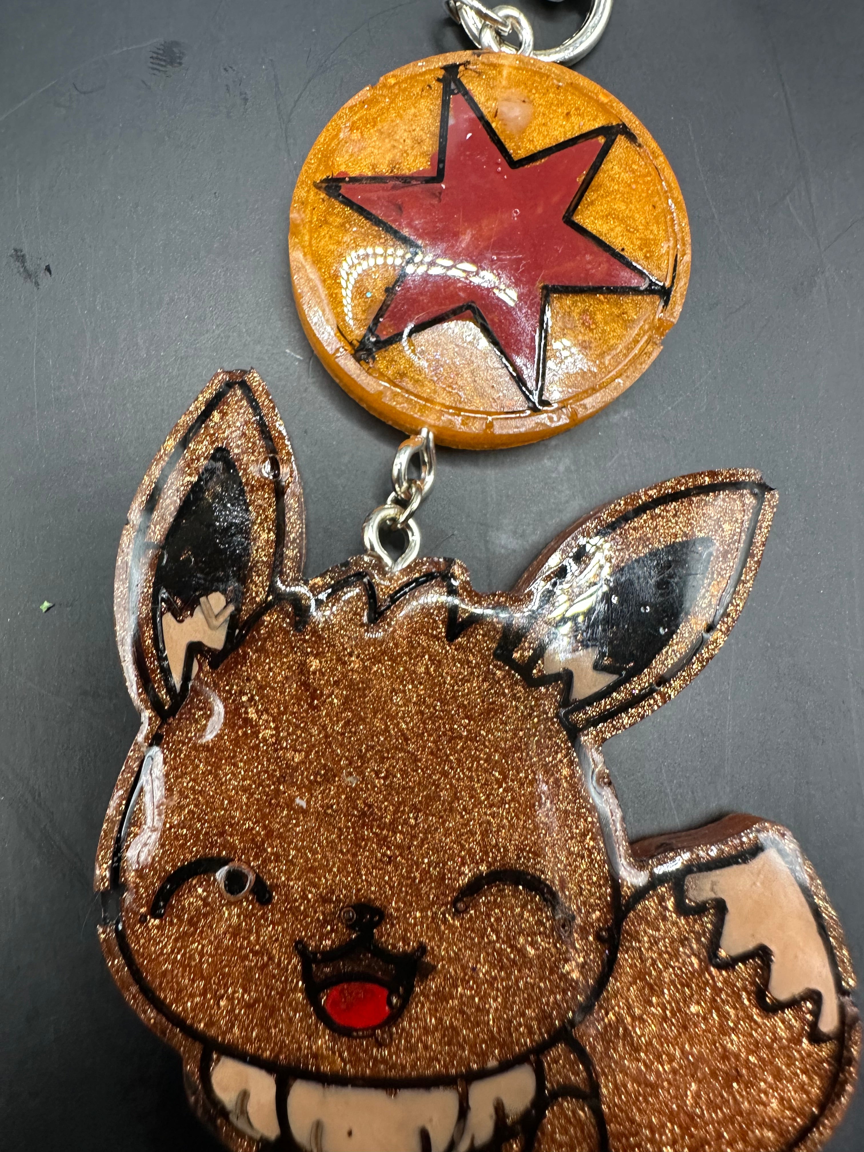 Chibi eevee pokemon keychain