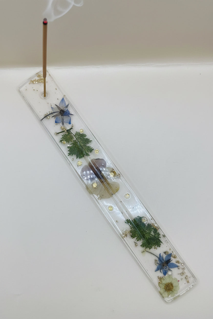 Handmade pressed flower incense holder