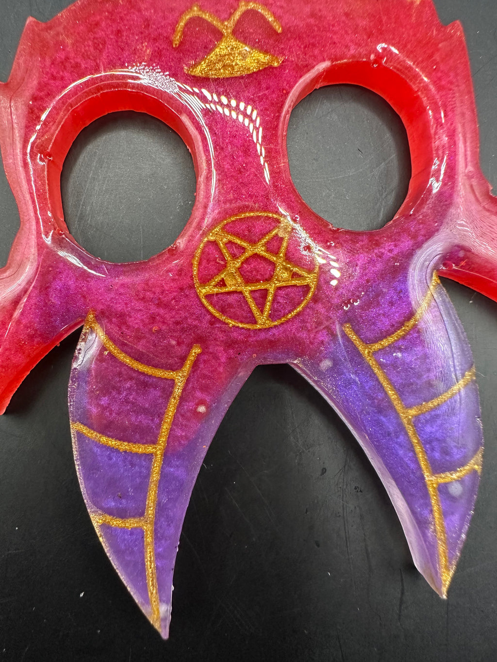 Baphomet self defense handmade resin keychain