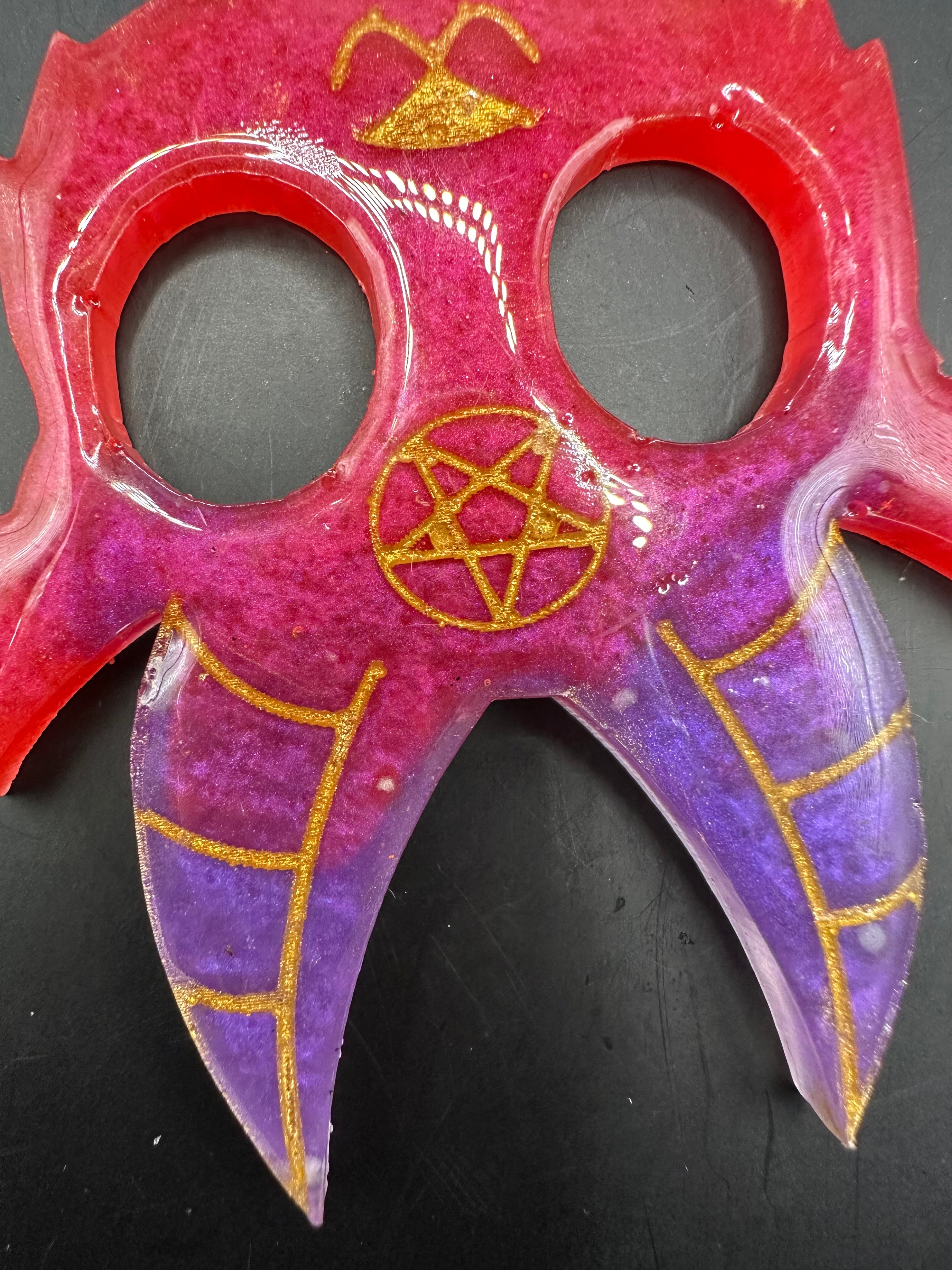 Baphomet self defense handmade resin keychain