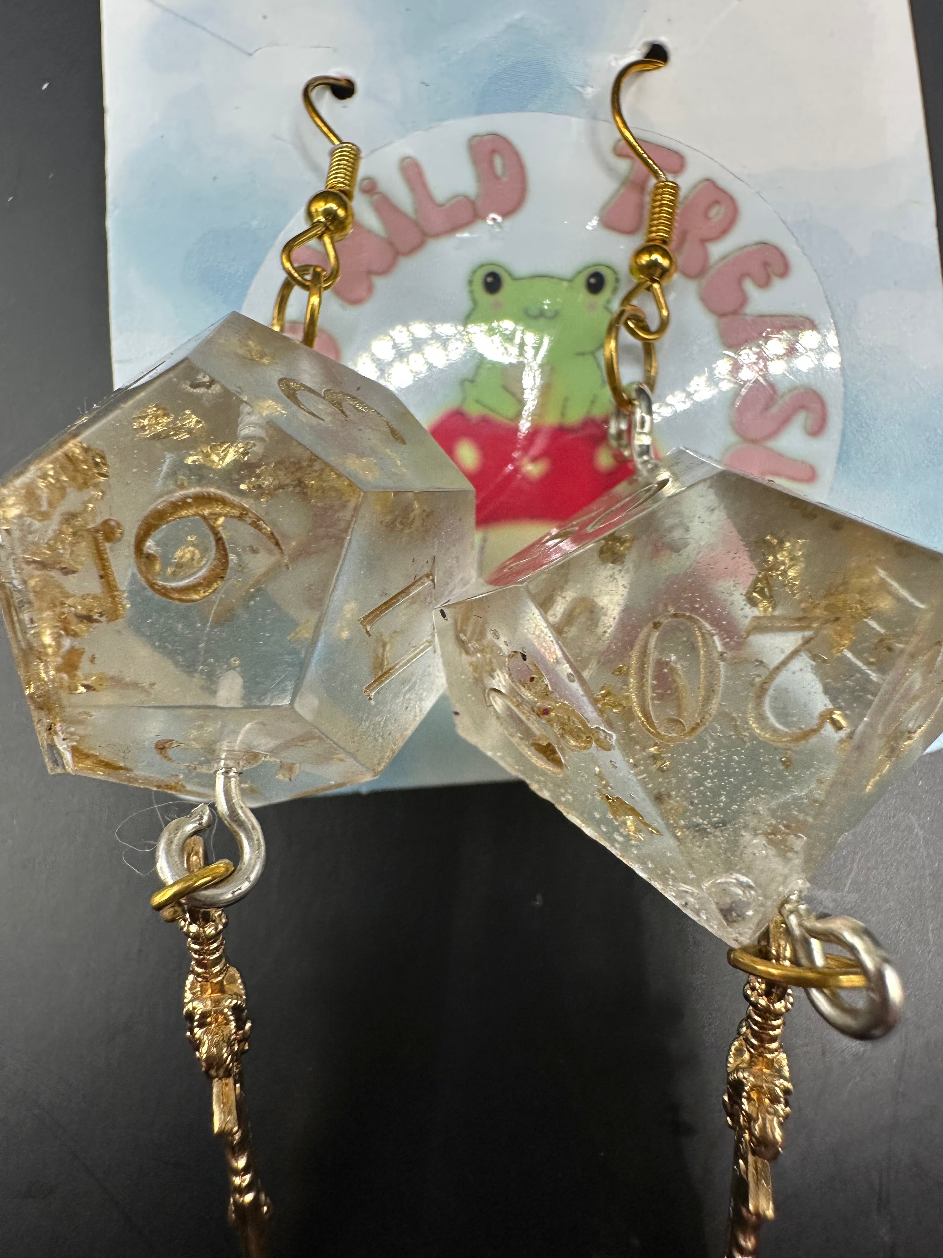 DnD slice n dice dagger earrings
