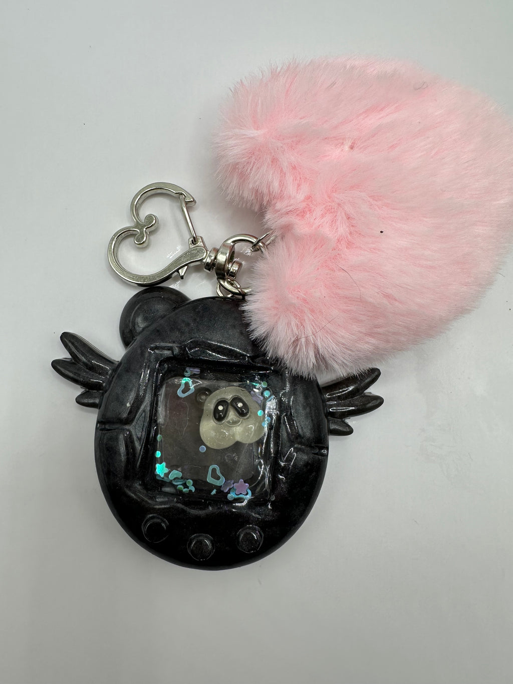 Panda tamagotchi shaker charm keychain purse charm