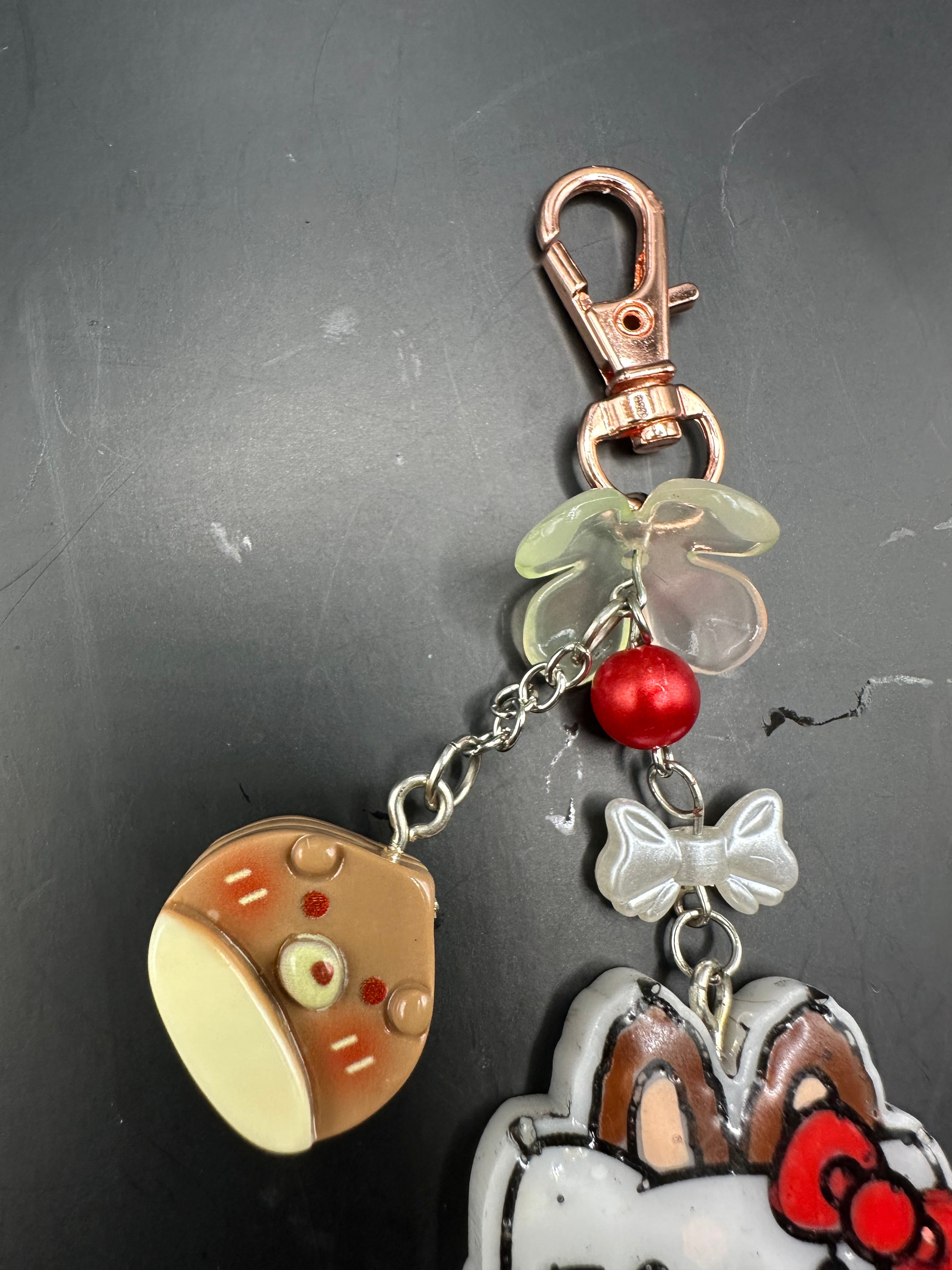 Labubu x Hello kitty pop mart Sanrio handmade keychain charm