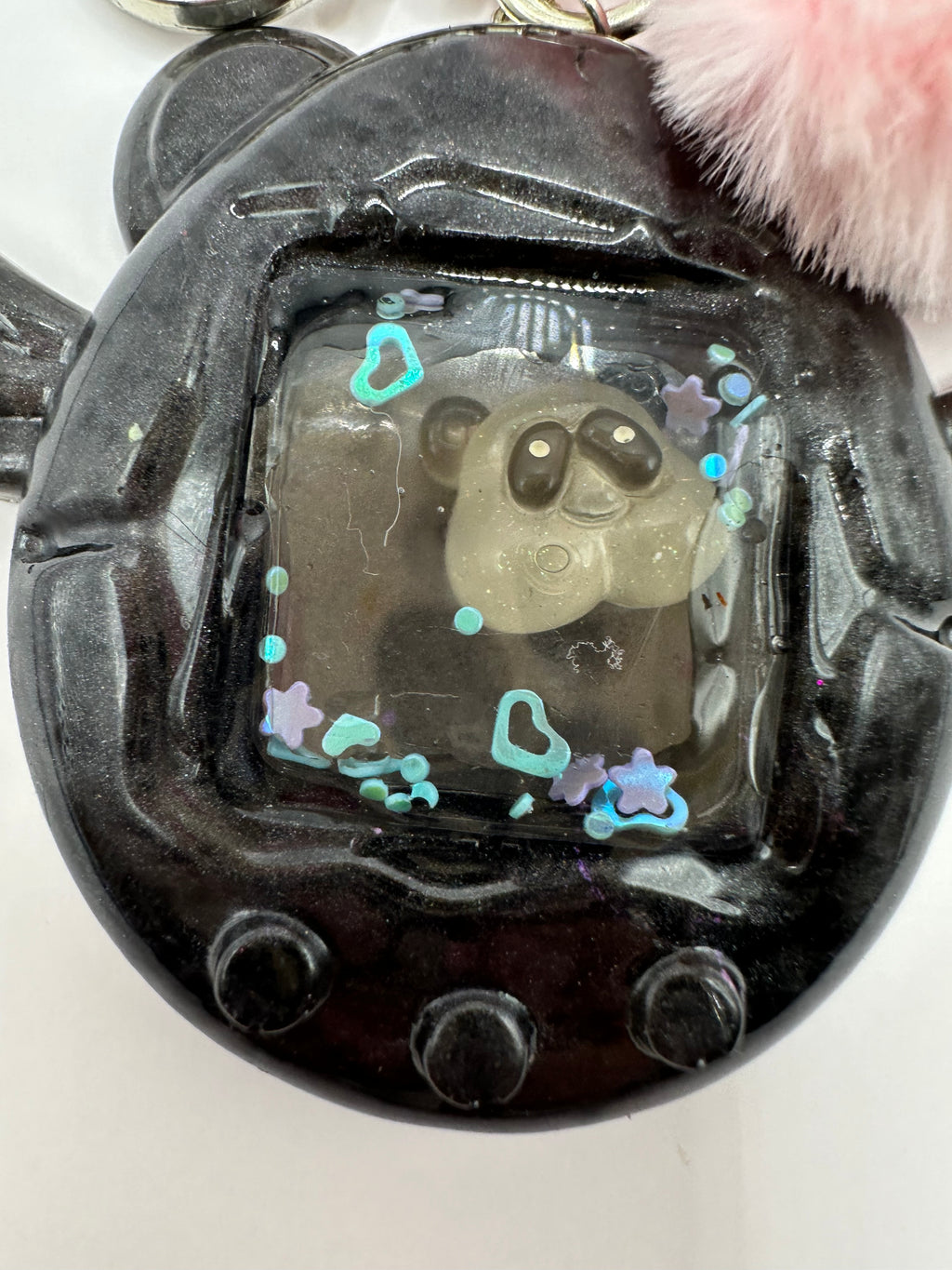 Panda tamagotchi shaker charm keychain purse charm