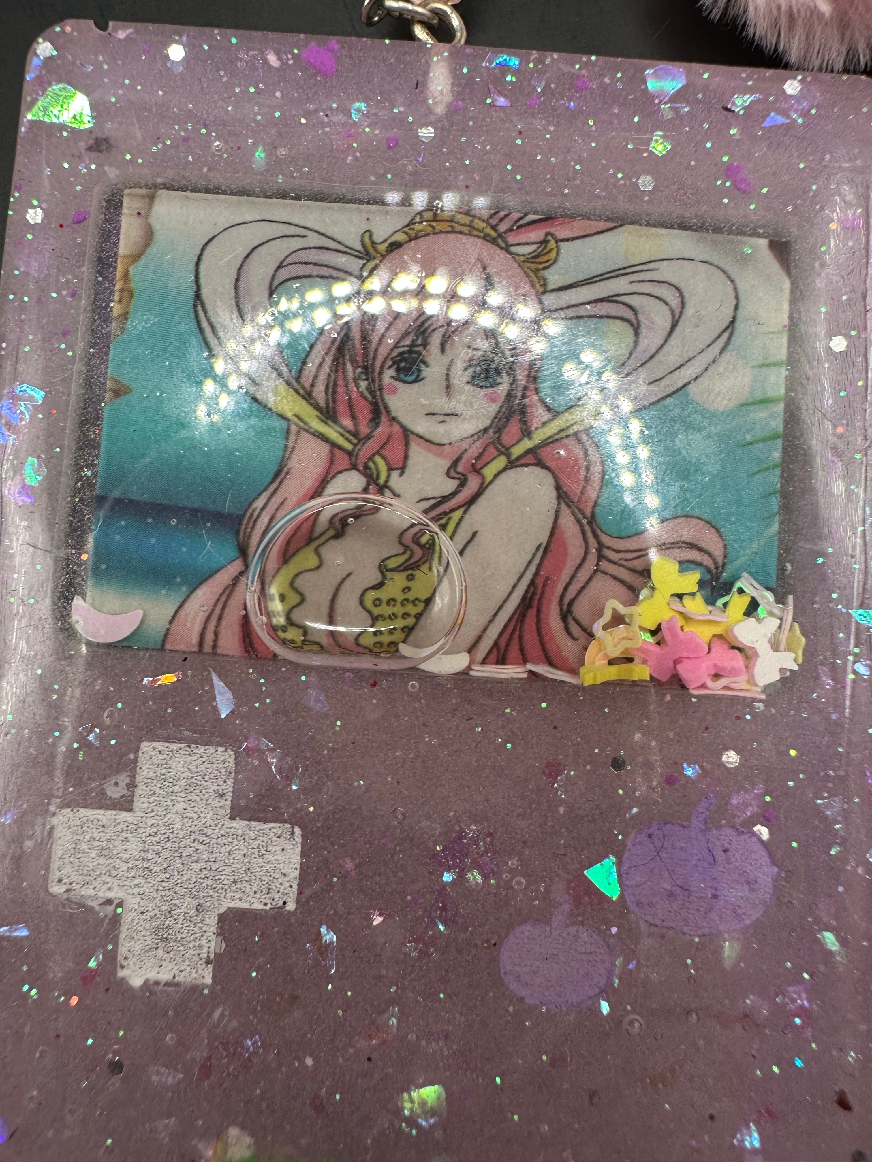 Shirahoshi one piece handmade shaker keychain purse charm gameboy