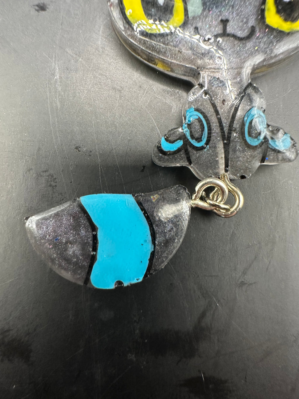 Chibi Umbreon Pokemon Handpainted resin Keychain
