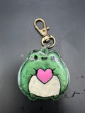 Frog with heart mini keychain