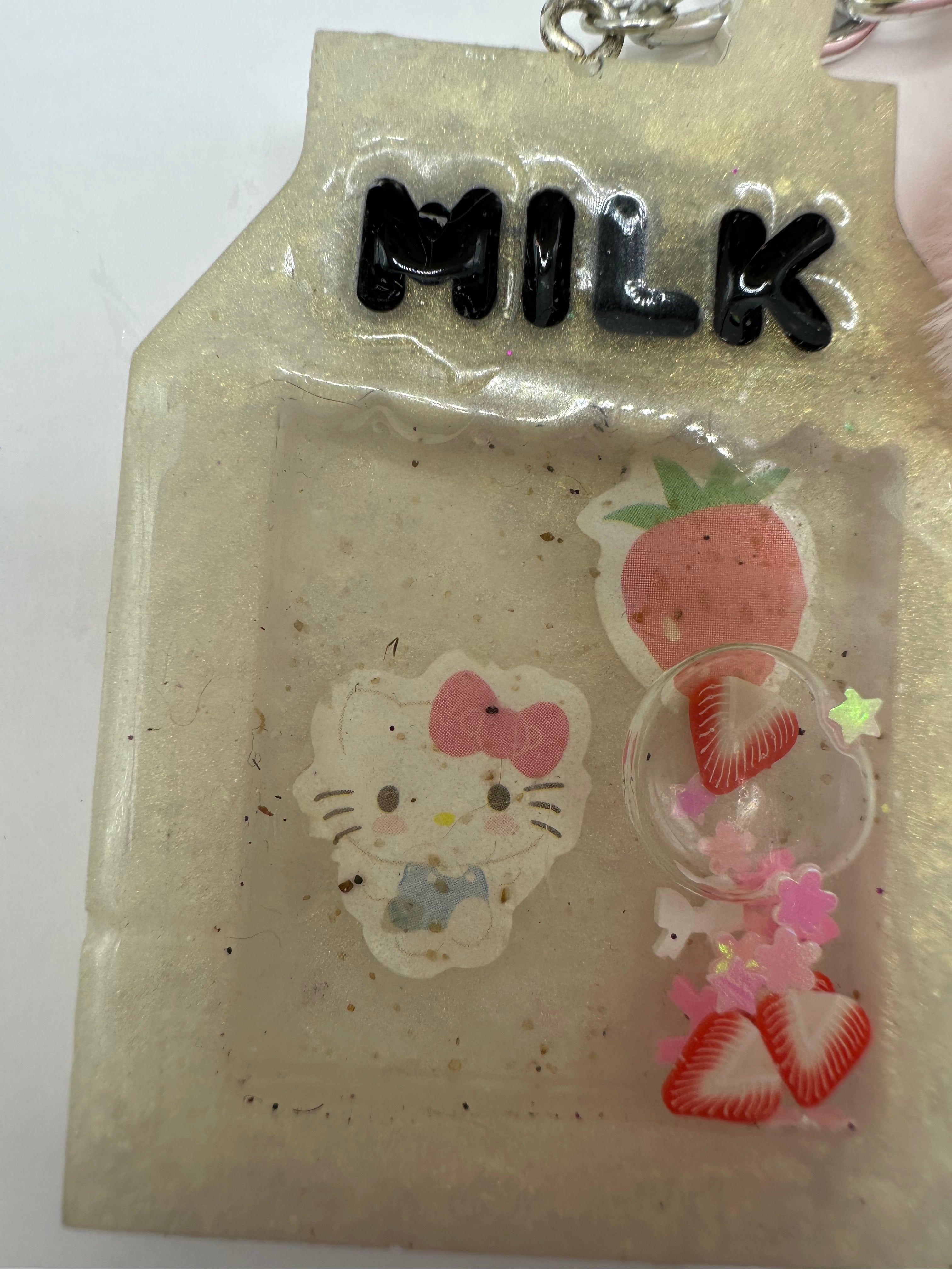 Kawaii hello kitty handmade milk carton shaker charm