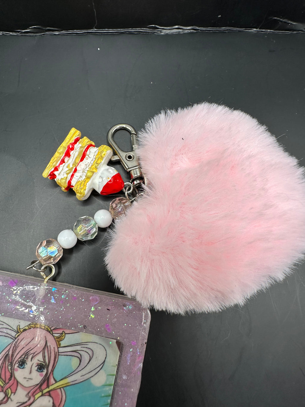 Shirahoshi one piece handmade shaker keychain purse charm gameboy