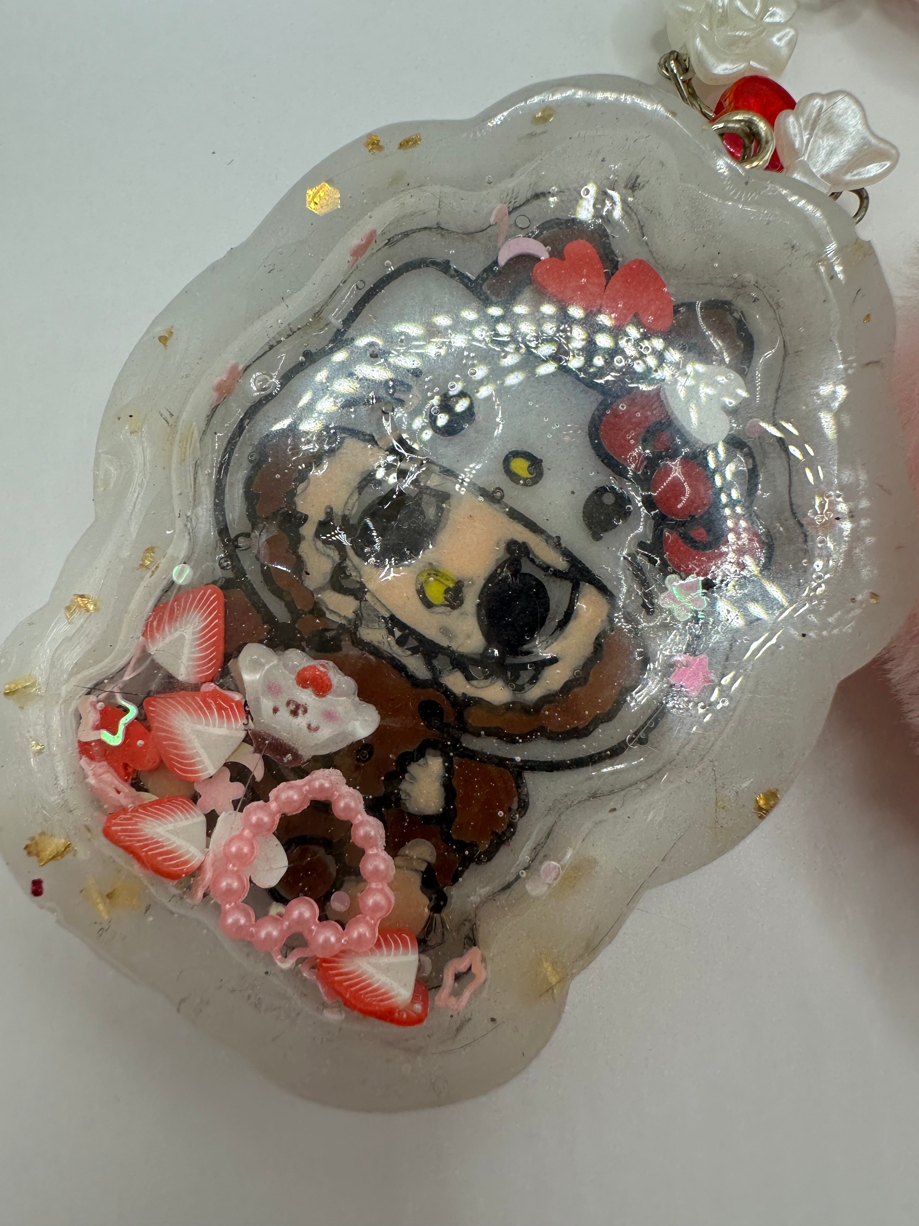 Labubu x hello kitty Sanrio popmart collab shaker keychain purse charm handmade