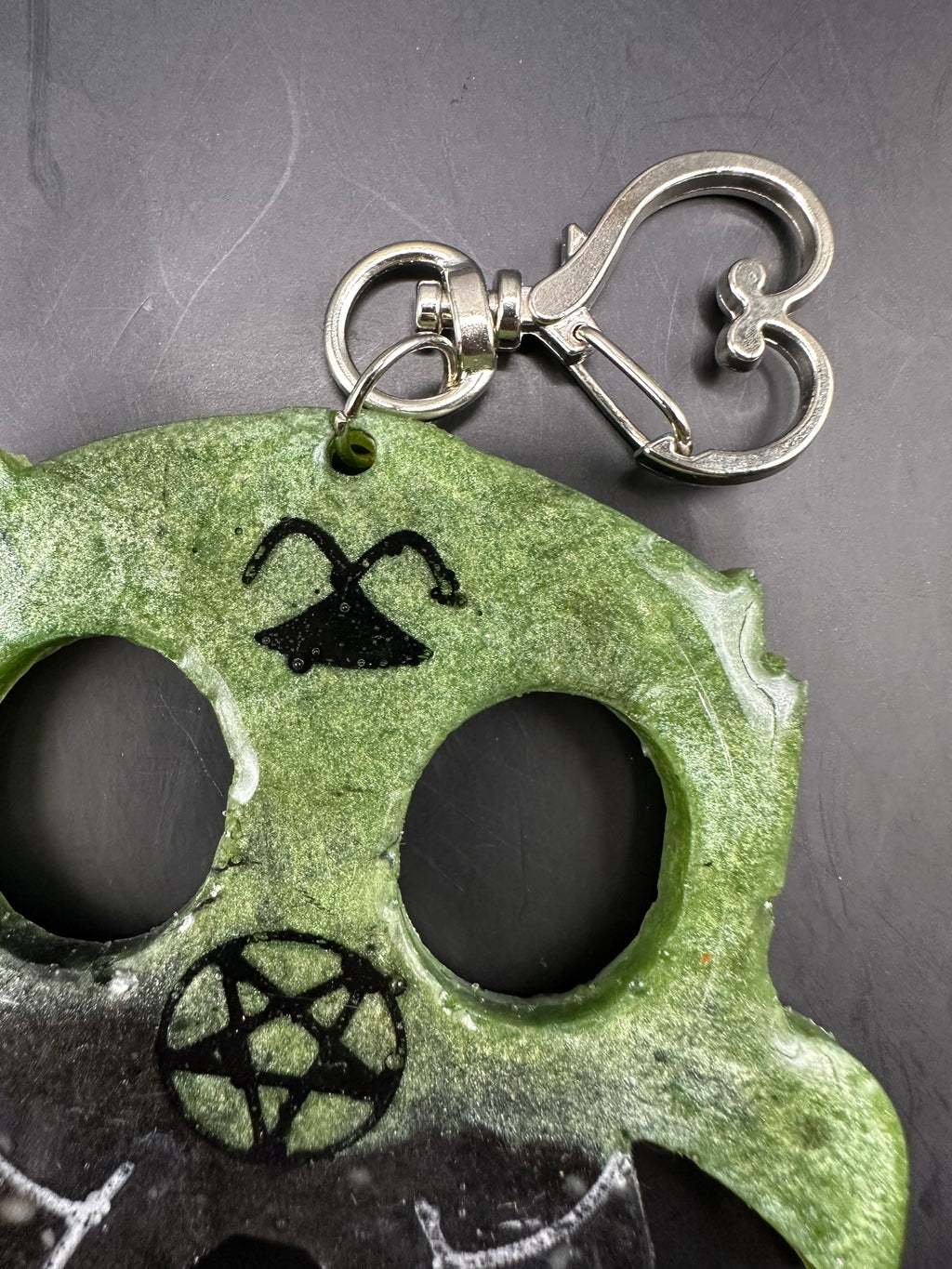 Baphomet self defense handmade resin keychain