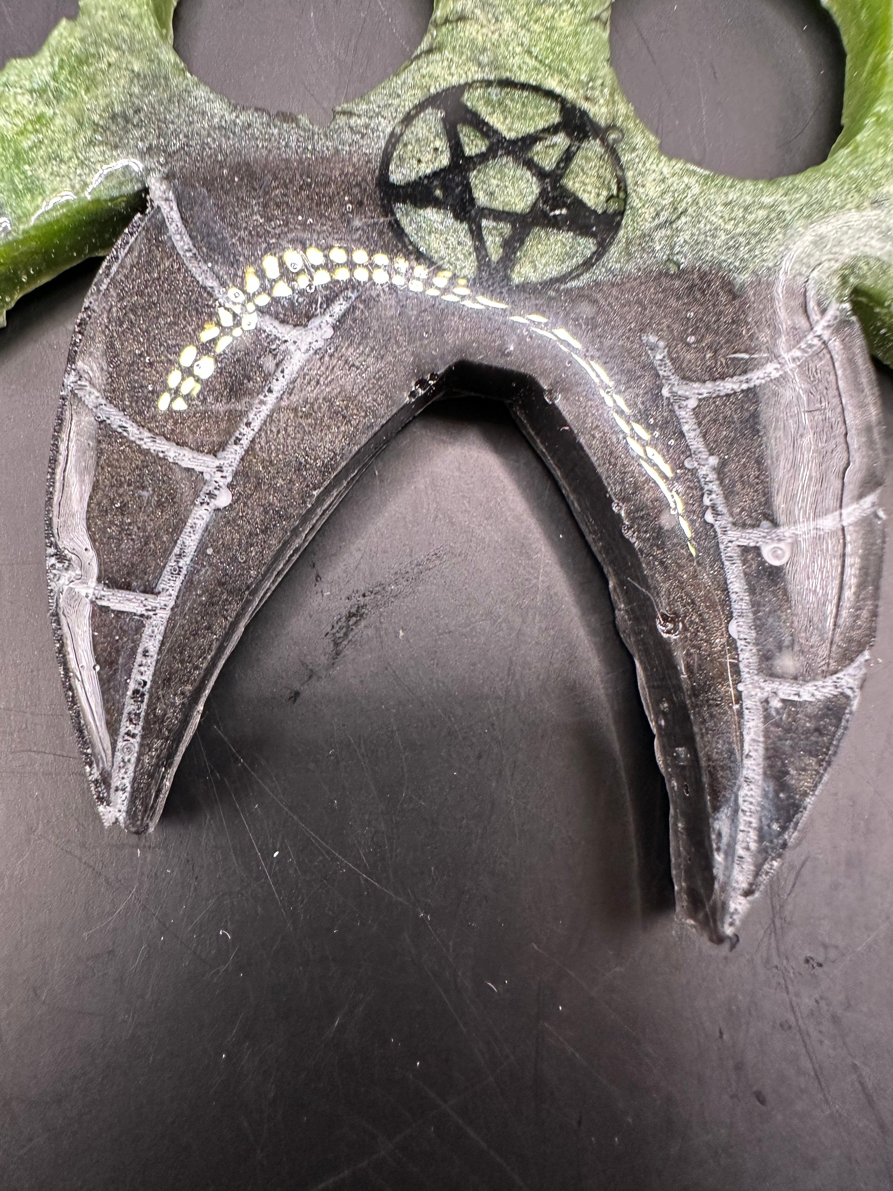Baphomet self defense handmade resin keychain