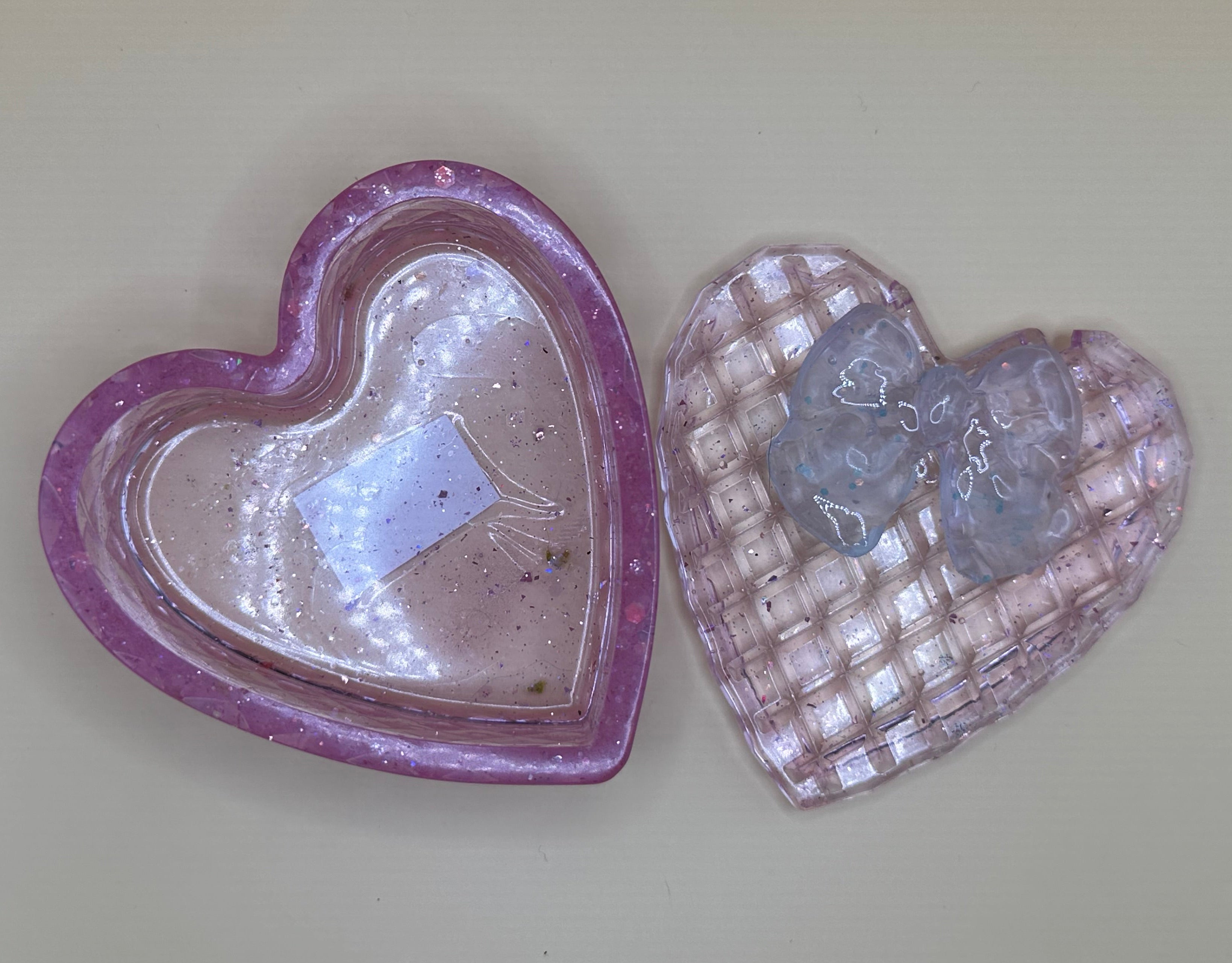 Polly pocket inspired mini heart shaped trinket box