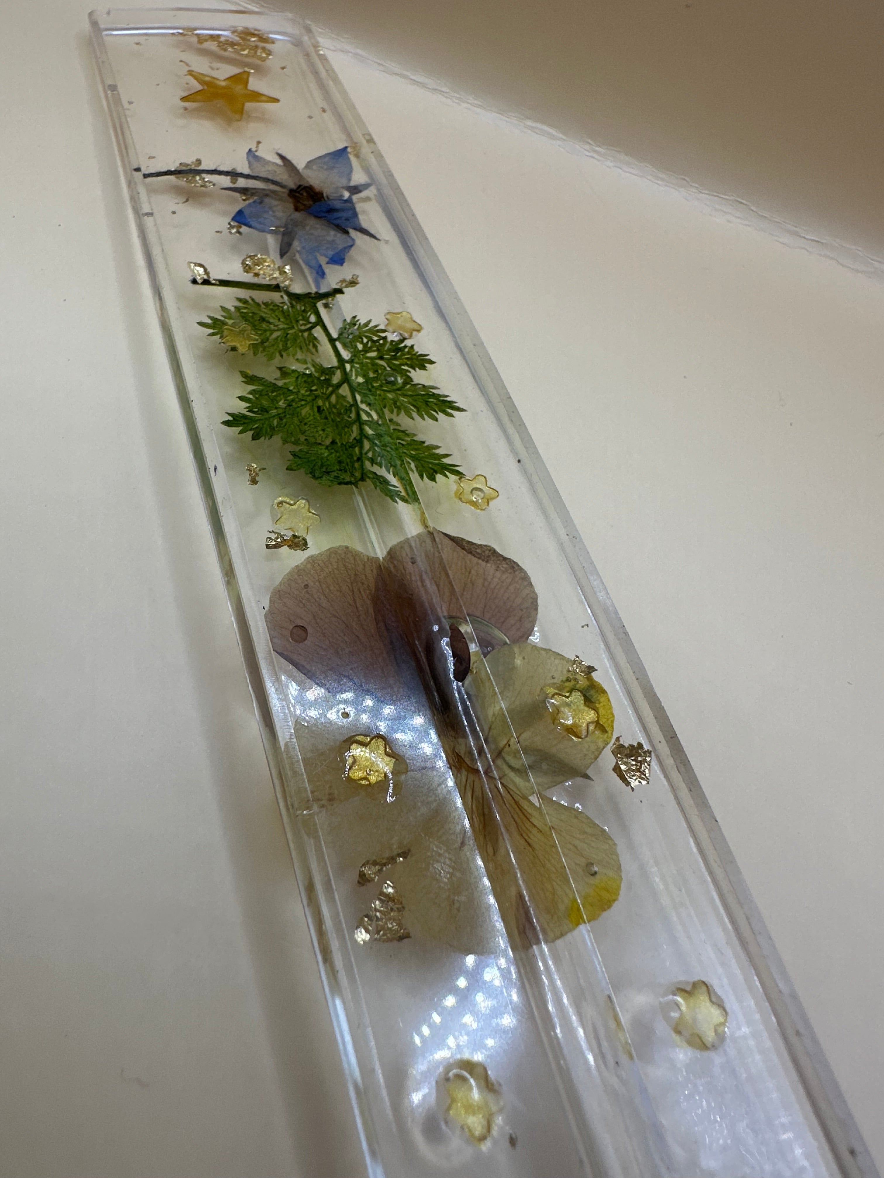 Handmade pressed flower incense holder