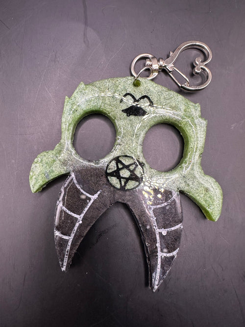 Baphomet self defense handmade resin keychain