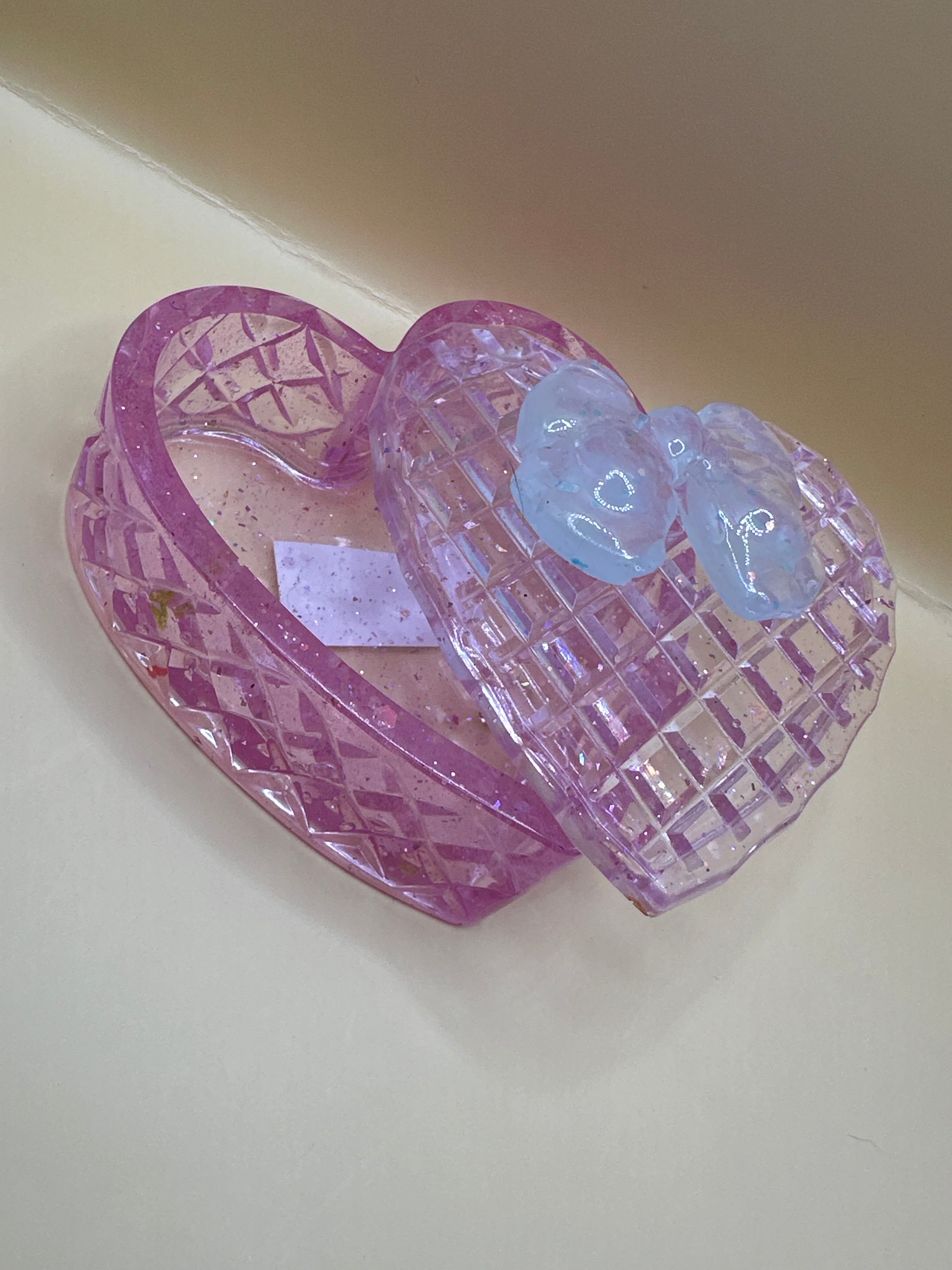 Polly pocket inspired mini heart shaped trinket box