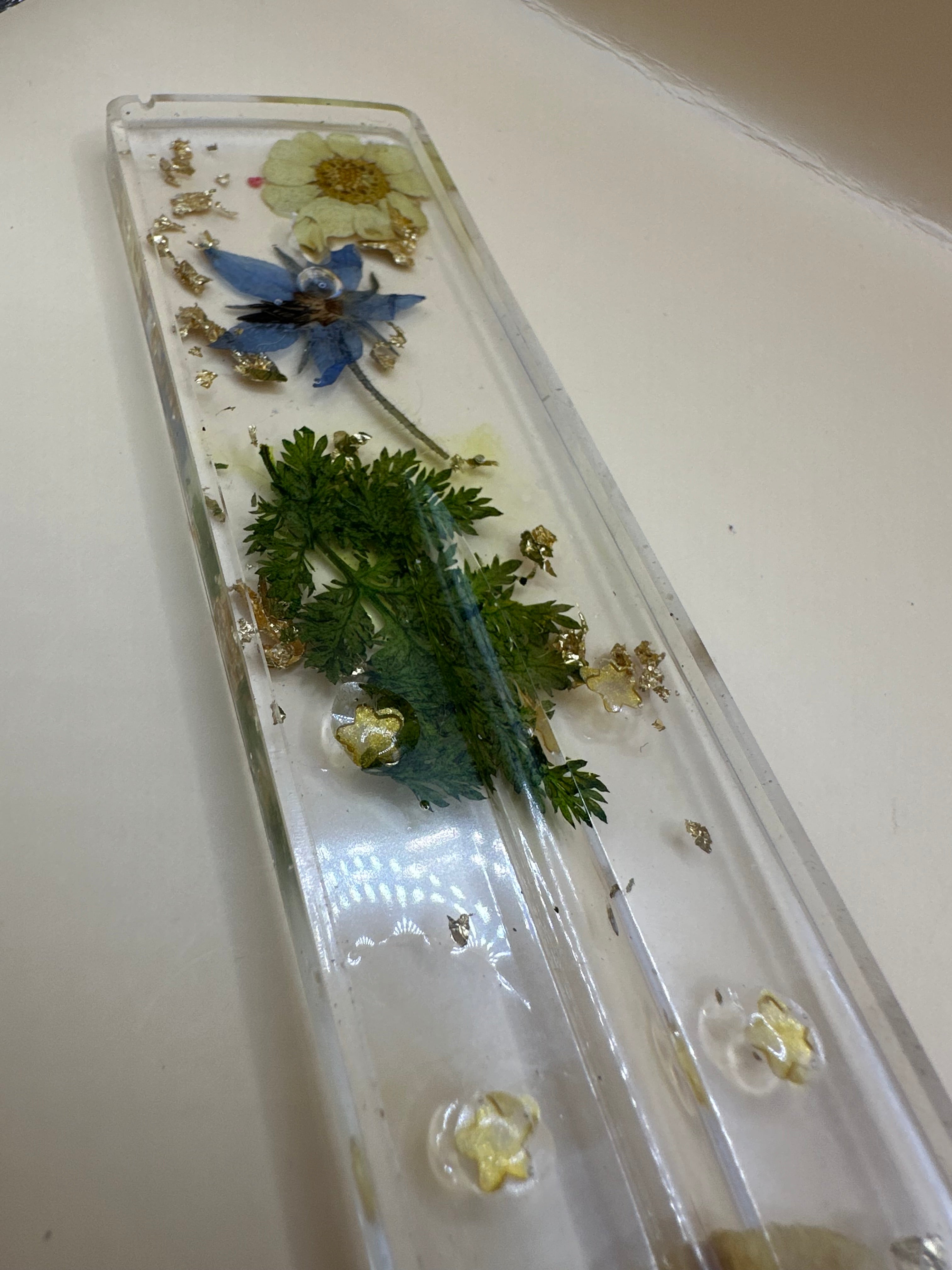 Handmade pressed flower incense holder