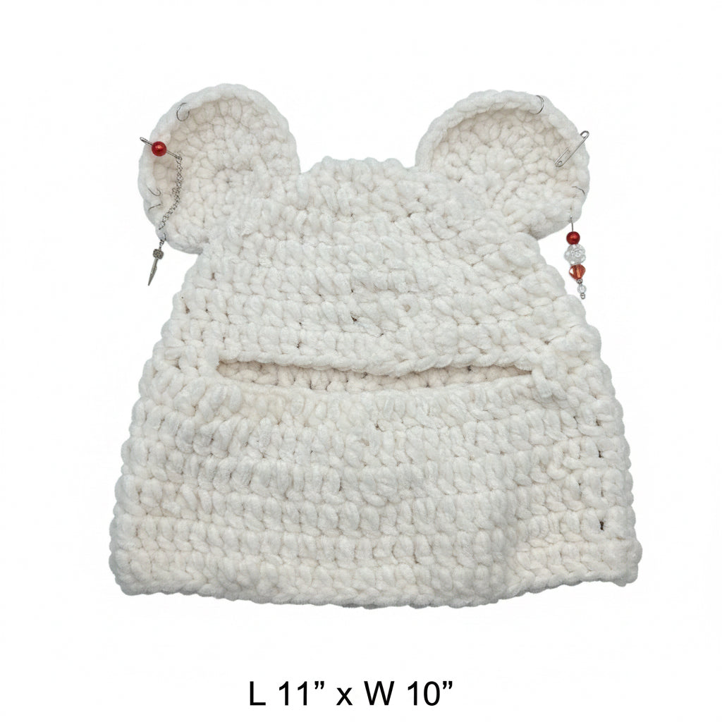 Bear with piercings handmade crochet in mask