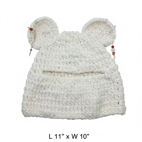 Bear with piercings handmade crochet in mask