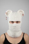 Bear with piercings handmade crochet in mask