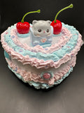 Kawaii gray cat cake jewelry boxes