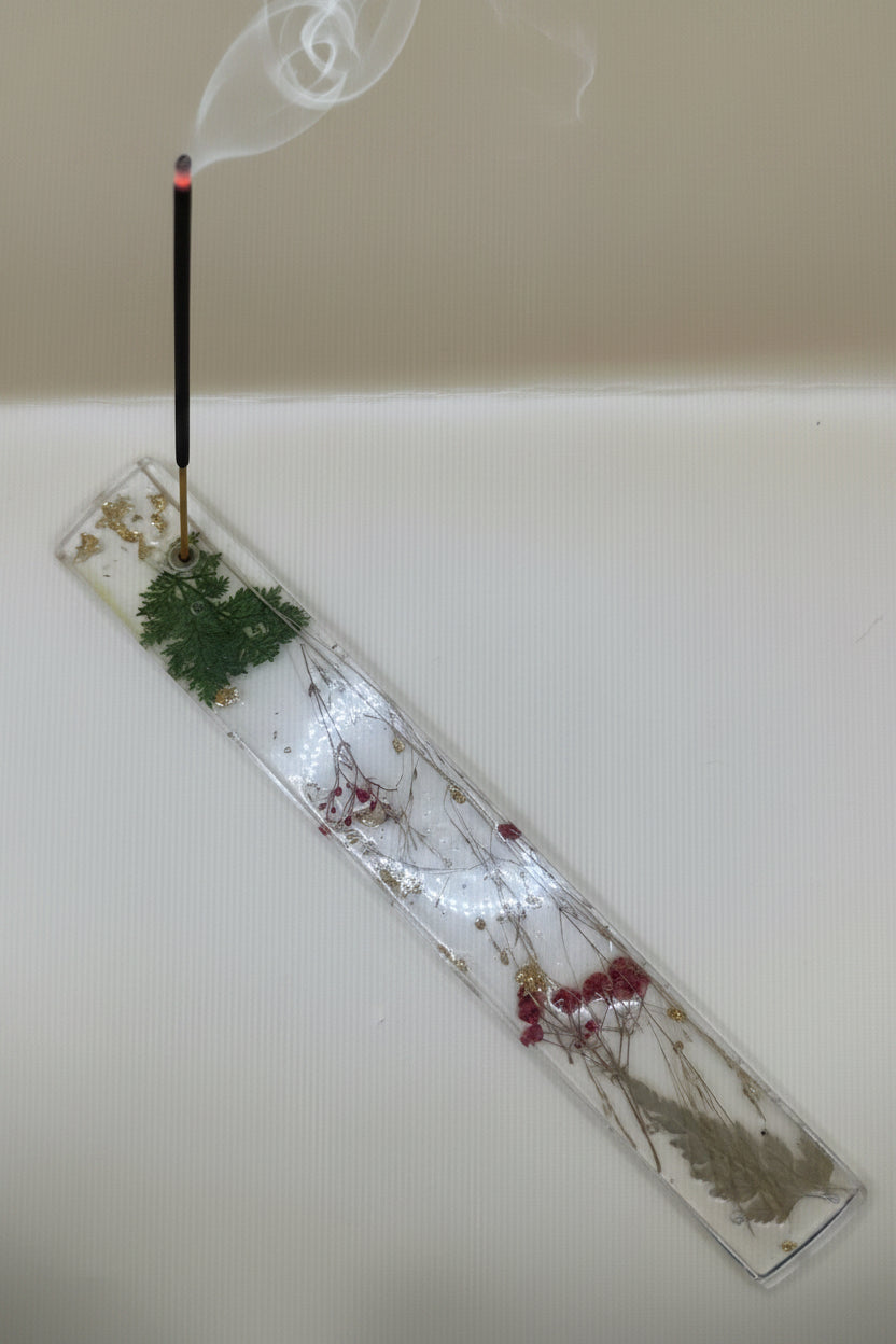 Handmade pressed flower incense holder