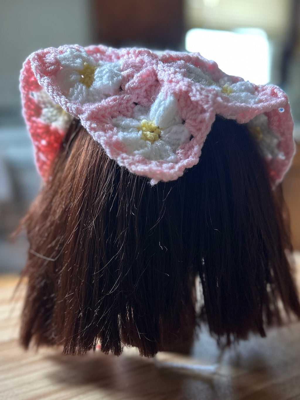 Crochet daisy bandana