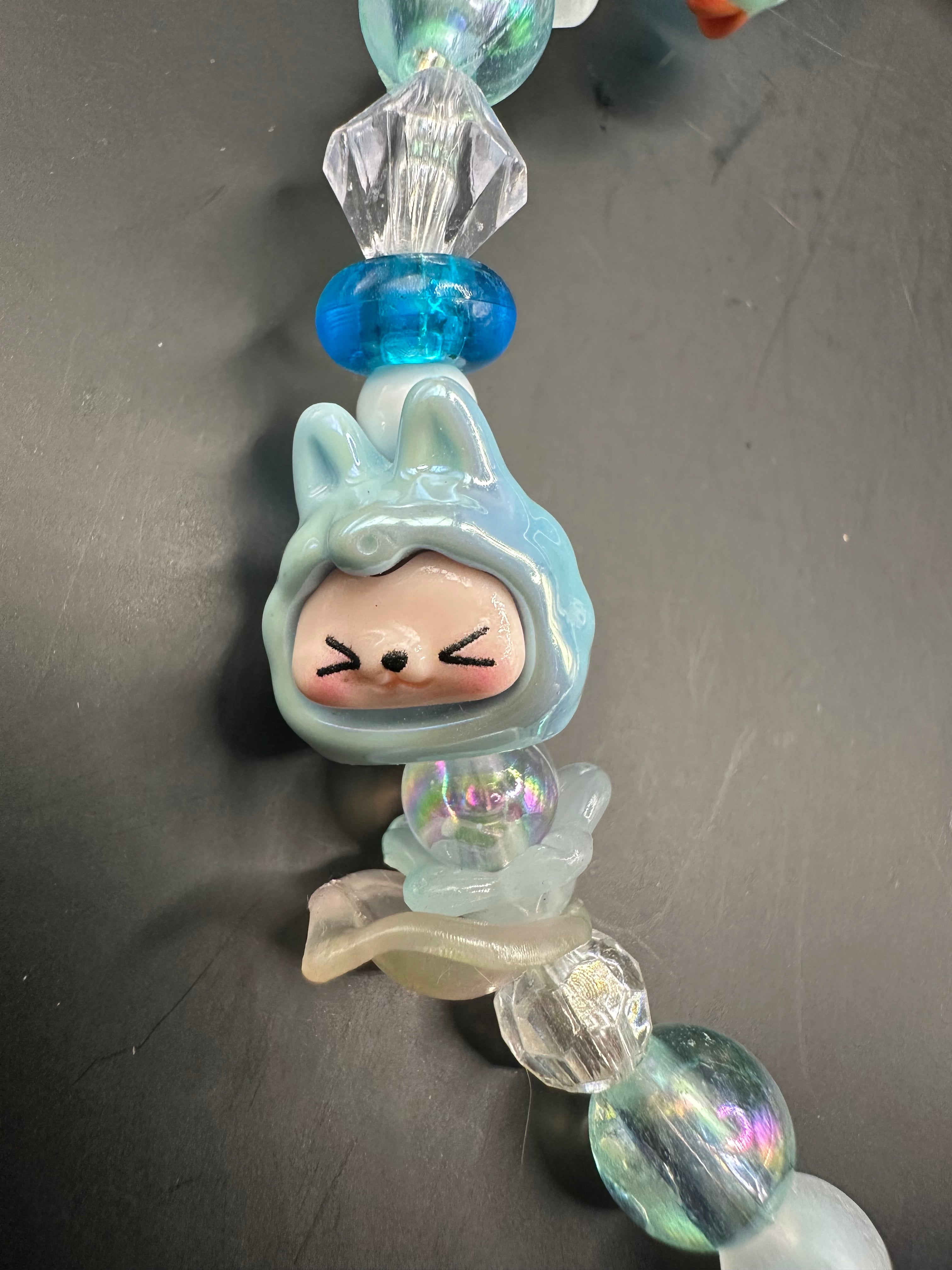 Kawaii charmed beaded cup handle